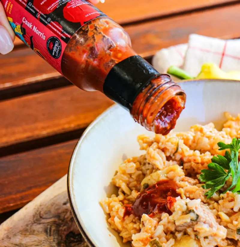 Bácskai rizses hús Csak Norris Carolina Reaper chilivel